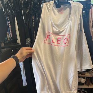FLEO tank small white and pink